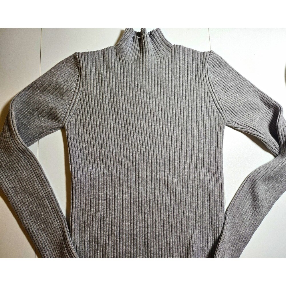 NWOT Women’s Mock Neck Long Sleeve Ribbed Knit Sweater Gray Small Fall Sweater